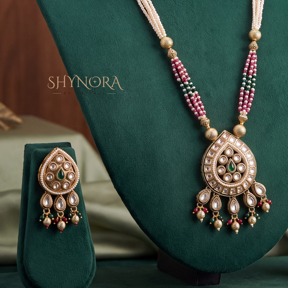 Colored Kundan Pearl Strand Rani Haar – Shynora By Shivali