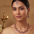 Ruby Fan Cluster Necklace Set – Shynora By Shivali