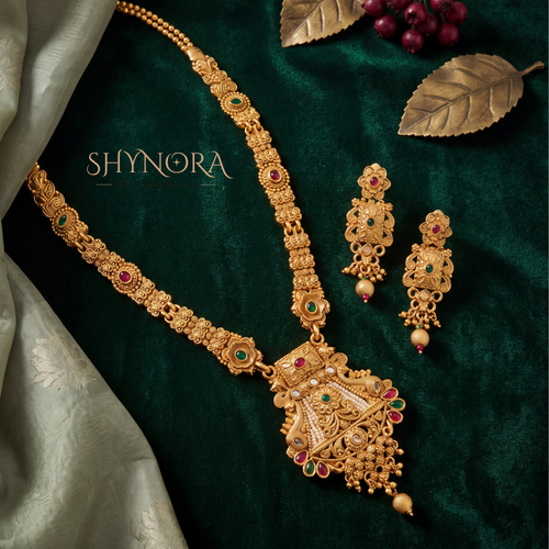 Antique Kundan Temple Rani Haar – Shynora By Shivali