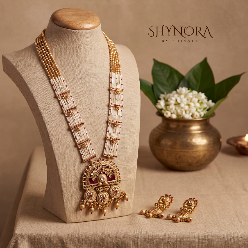Pearl Strand Round Pendant Rani Haar – Shynora By Shivali