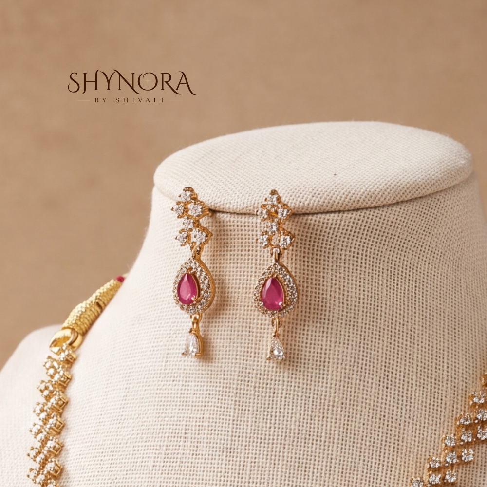 Ruby Diamond Lattice Necklace Set – Shynora By Shivali