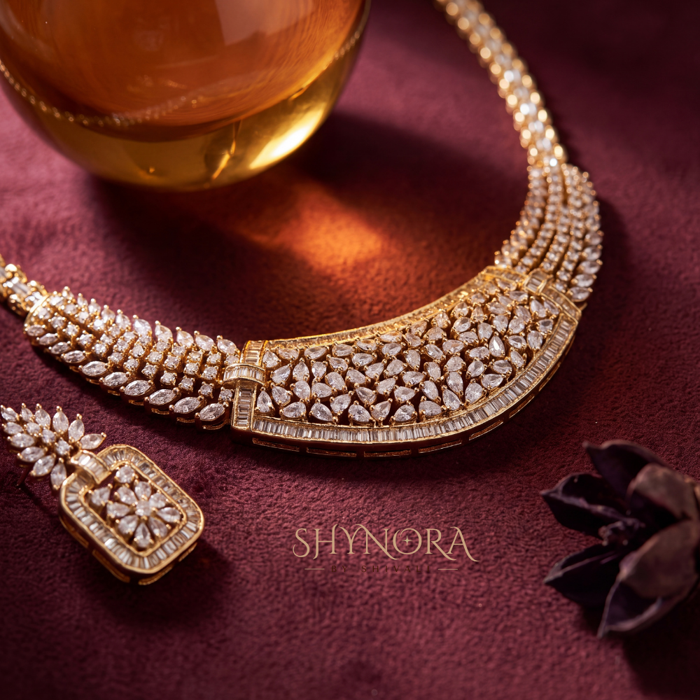 Box Chain Fan Pendant Necklace Set – Shynora By Shivali