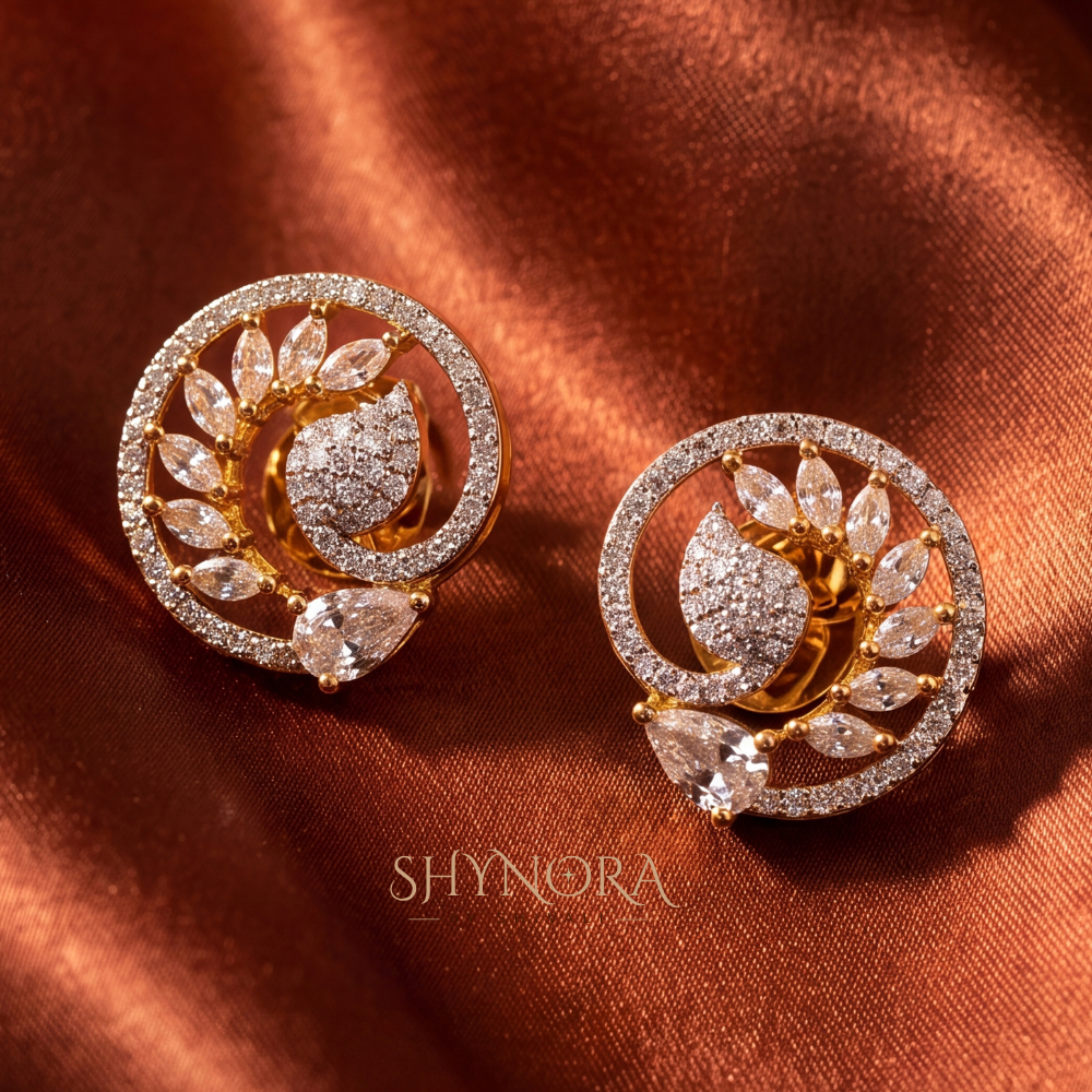 Circular Swirl Paisley Stud Earrings – Shynora By Shivali