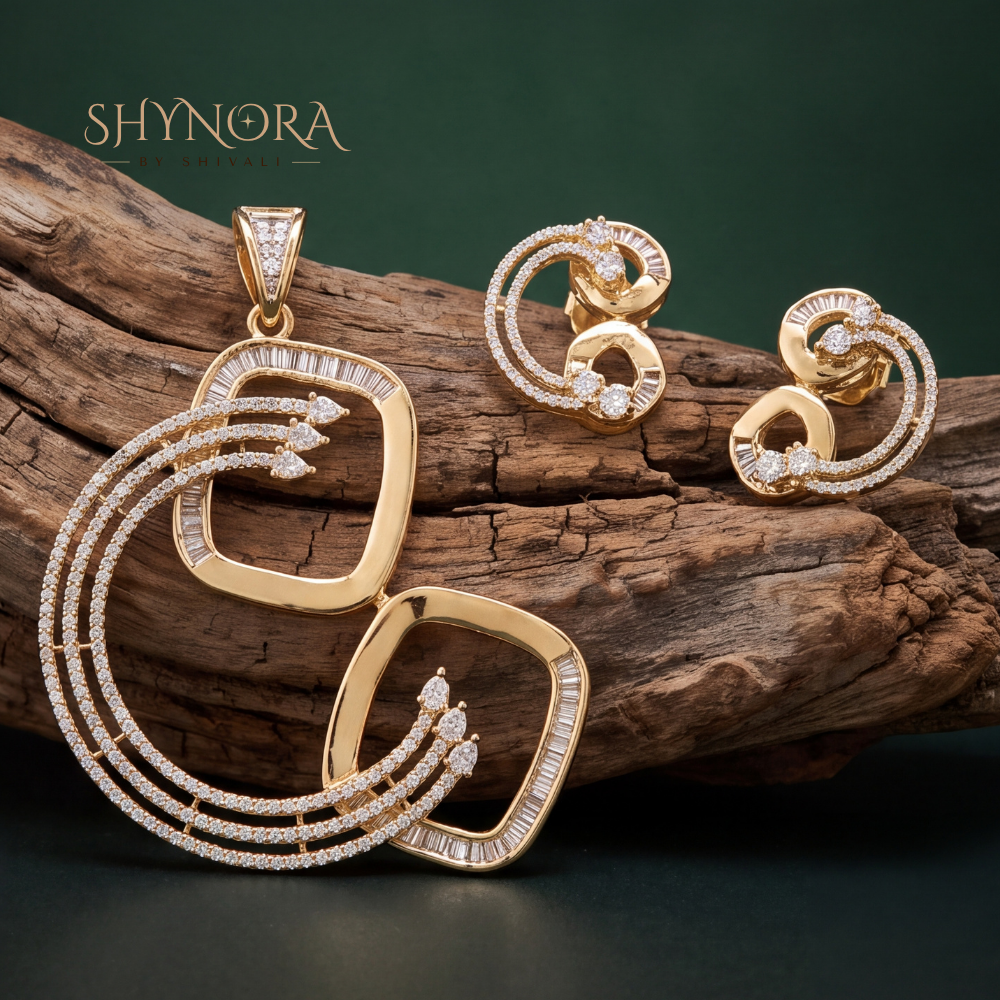 Swirl Hoop Pendant Set – Shynora By Shivali