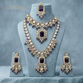 Noor-e-Neelam Royal Kundan Layered Necklace Set