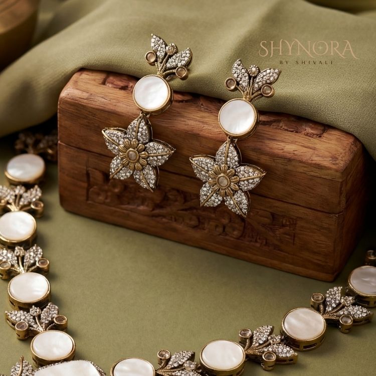 Ivory Bloom Pearl Shell Statement Set