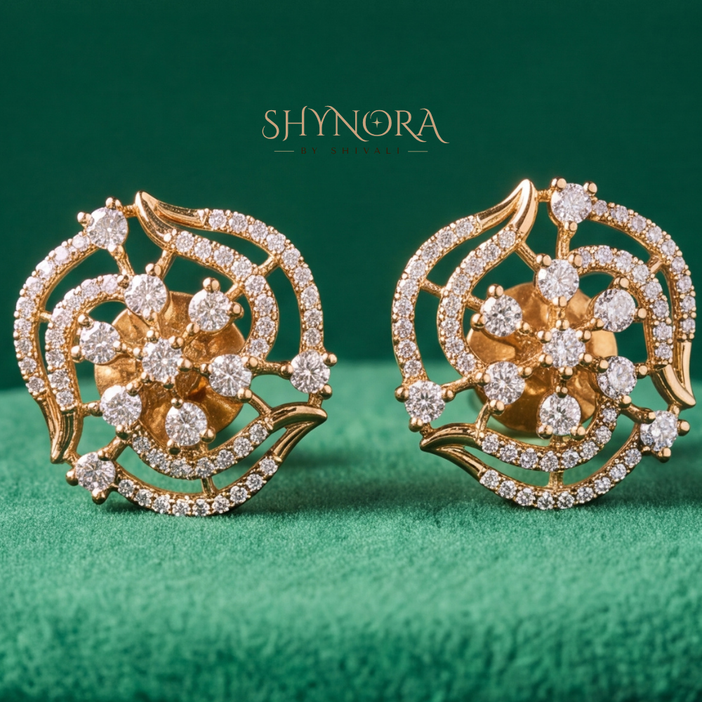 Round Lattice Cutwork Stud Earrings – Shynora By Shivali