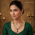 Ruhani Ruby Drop Kundan Necklace Se