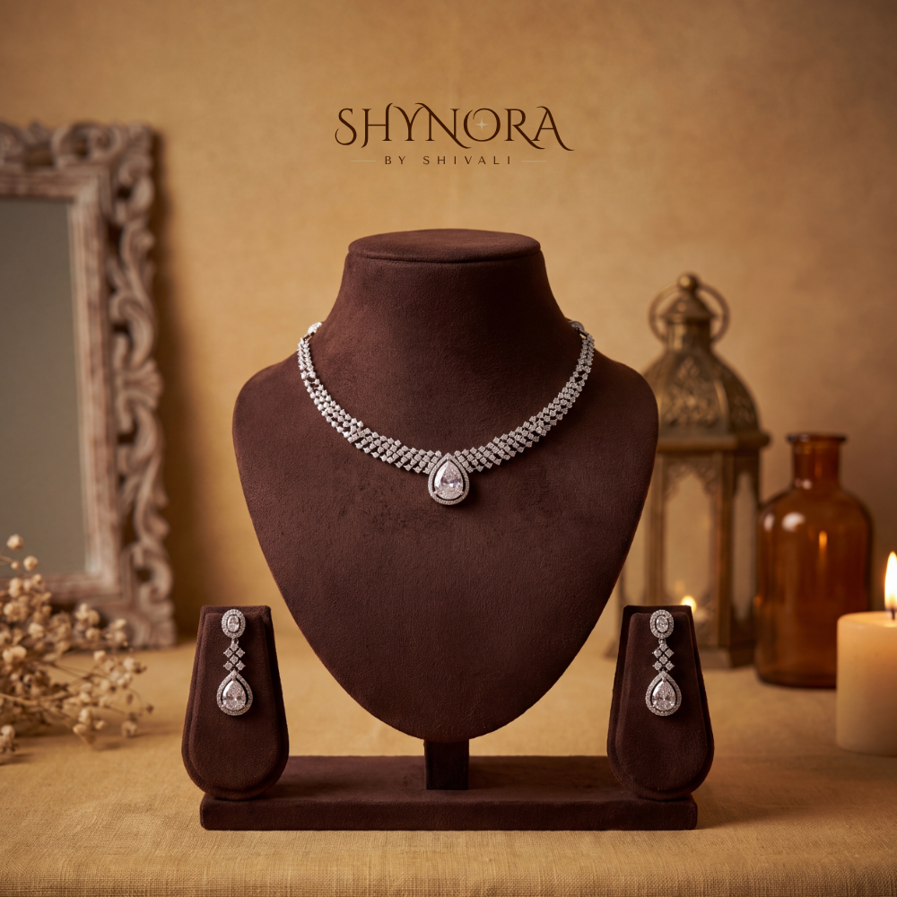 Graduated Round Pear Drop Necklace Set – Shynora By Shivali