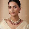 Laal Noor Ruby Drop Choker Set