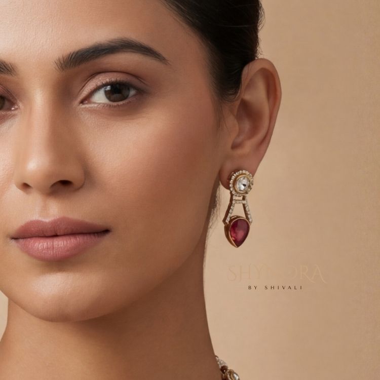 Laal Noor Ruby Drop Choker Set