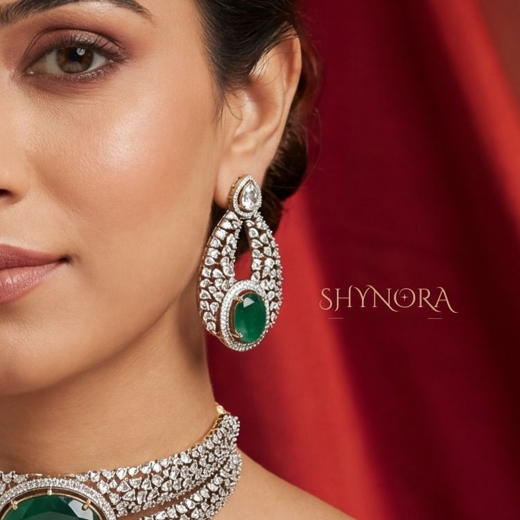 Zeenat Emerald Crystal Choker Set