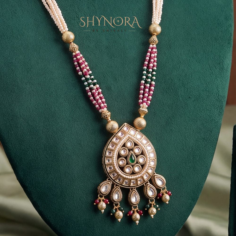 Colored Kundan Pearl Strand Rani Haar – Shynora By Shivali