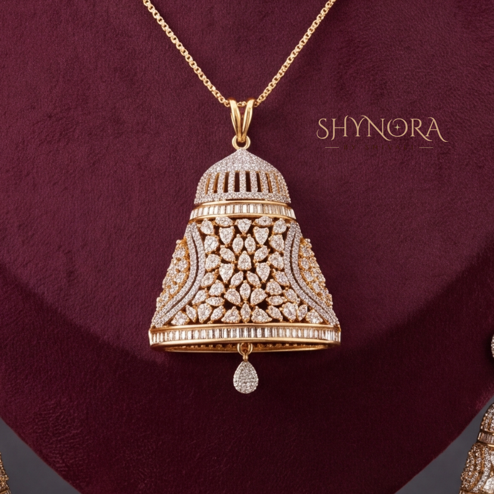 Tapered Cone AD Pendant Set – Shynora By Shivali