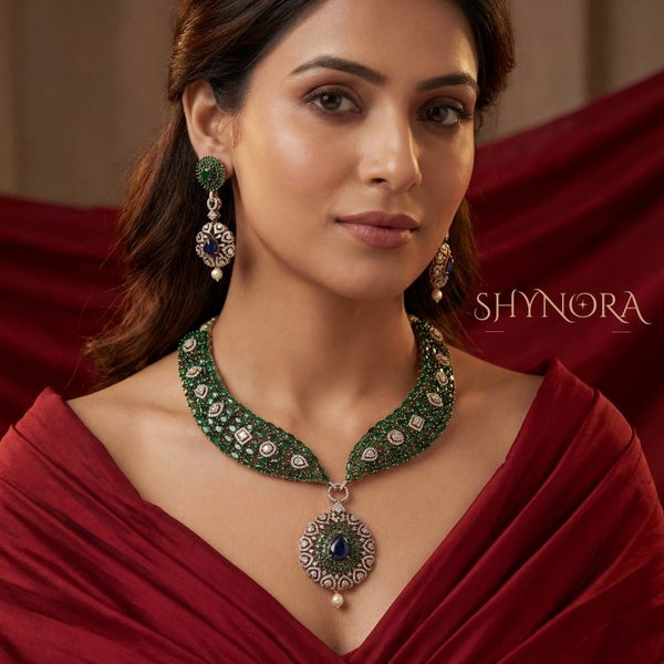Naayra Emerald Heritage Necklace Set