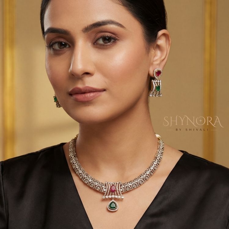Aarohi Ruby-Emerald Kundan Choker Set