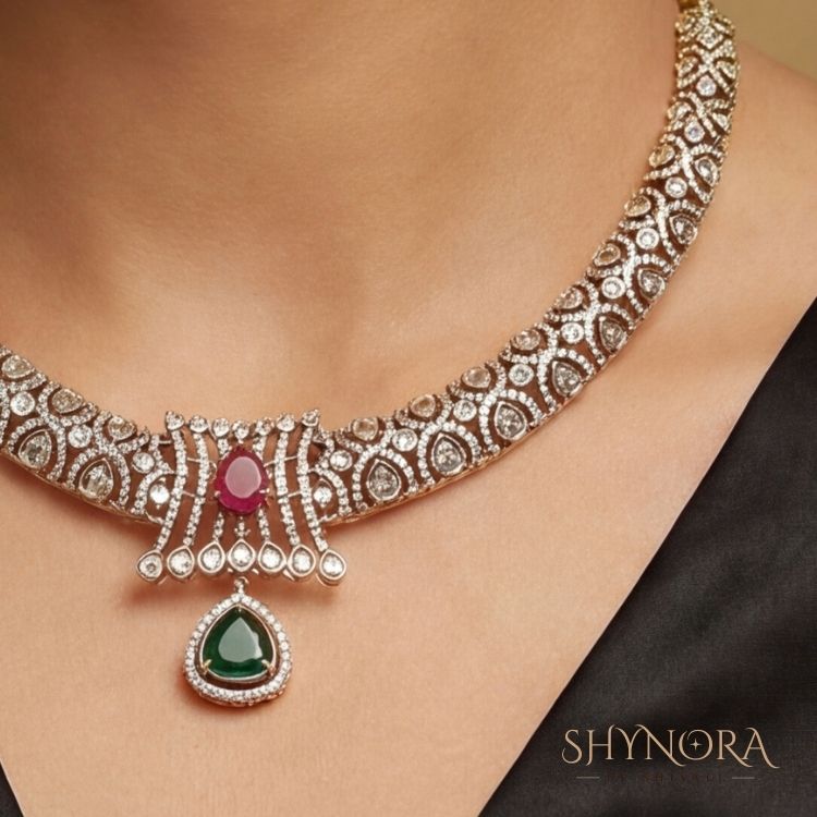 Aarohi Ruby-Emerald Kundan Choker Set