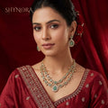 Aafreen Mint Teardrop Pearl Necklace Set