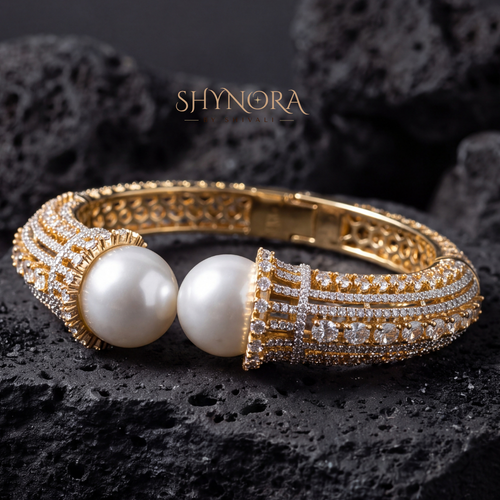 Double Pearl Diamond Kada – Shynora By Shivali