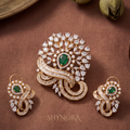 Emerald Swirl Drop Pendant Set – Shynora By Shivali