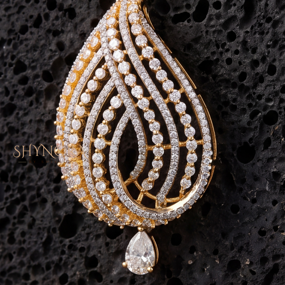 Swirl Feather Leaf Pendant Set – Shynora By Shivali