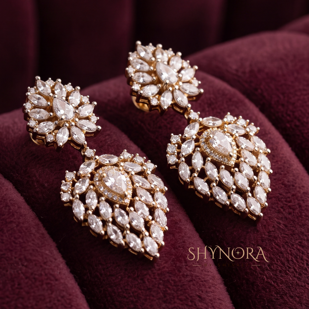 Chandbali Floral Teardrop Earrings – Shynora By Shivali