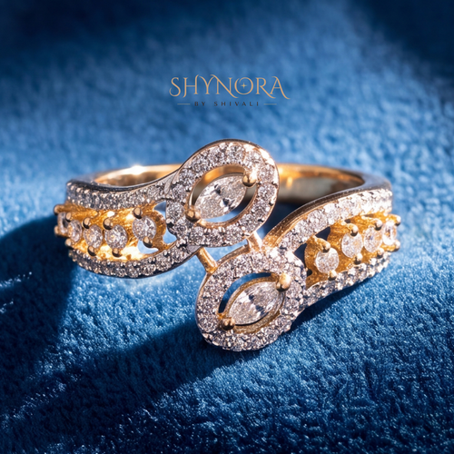 Double Leaf Swirl Cocktail Ring – Shynora By Shivali