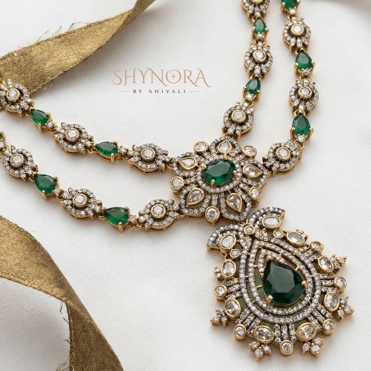 Emerald Royale Layered Kundan Necklace Set