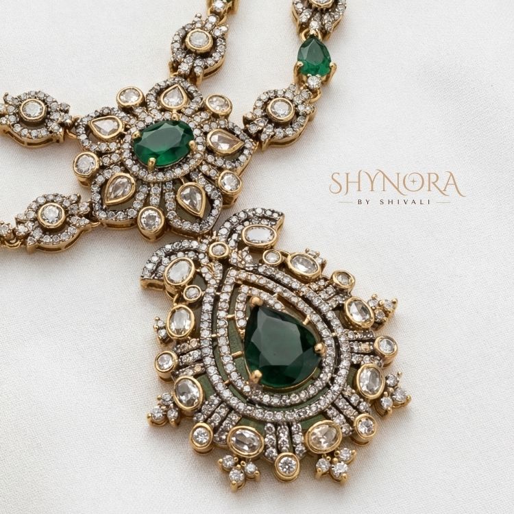Emerald Royale Layered Kundan Necklace Set