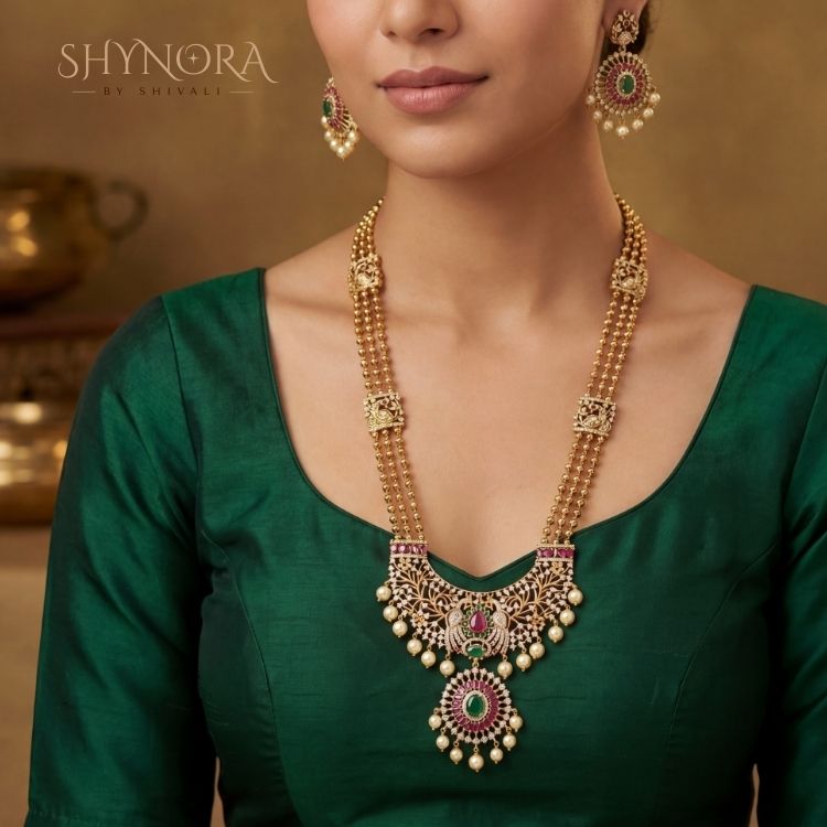 Rajwada Peacock Pearl Haar Set