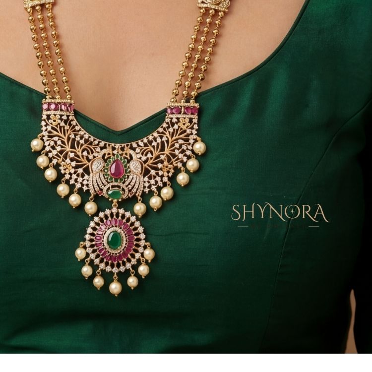 Rajwada Peacock Pearl Haar Set