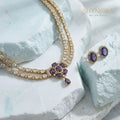 Royal Amethyst Double-Layer Necklace Set