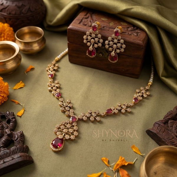 Zara Ruby Bloom Necklace Set