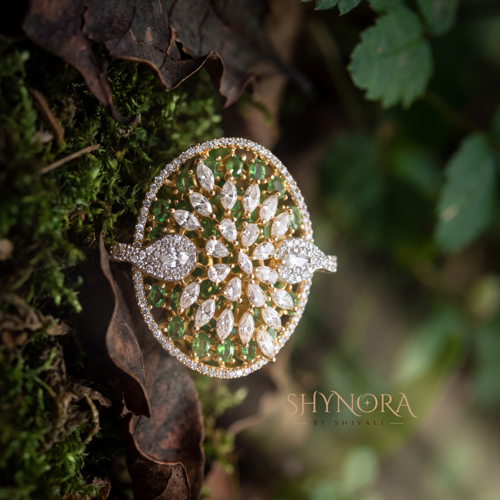 Multicolor Gemstone Starburst Adjustable Cocktail Ring – Shynora By Shivali
