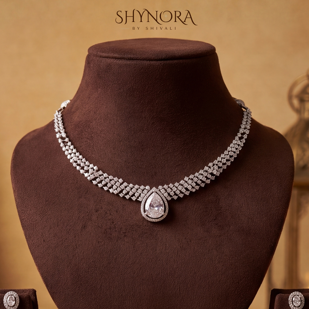 Graduated Round Pear Drop Necklace Set – Shynora By Shivali