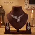 Diamond Floral Leaf Pendant Necklace – Shynora By Shivali