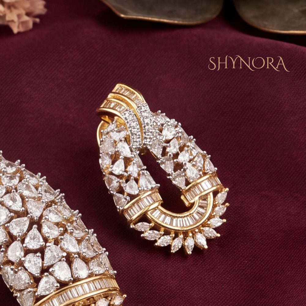 Diamond Fan Scallop Pendant Set – Shynora By Shivali