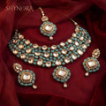 Firdaus Turquoise Kundan Choker Set