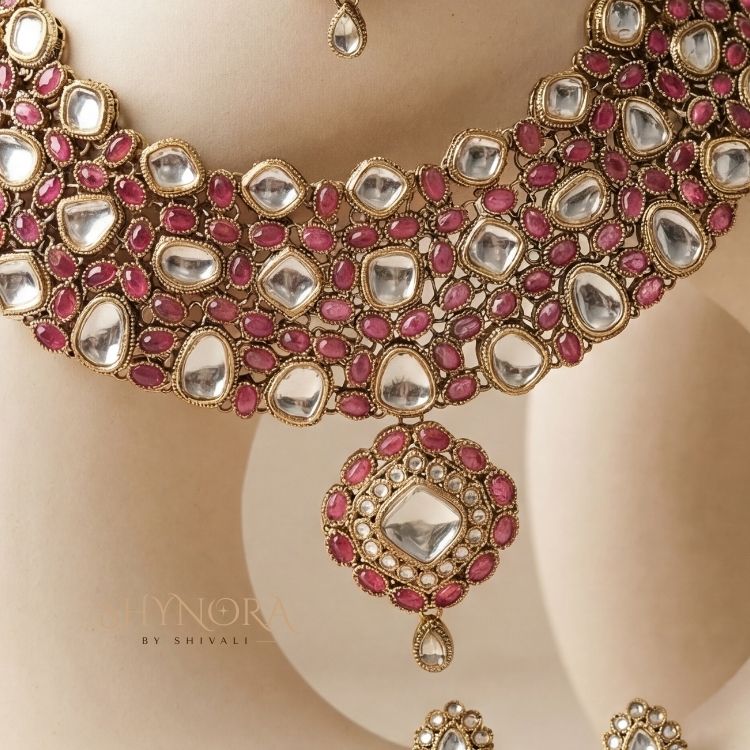 Gulnaar Ruby Kundan Choker Set