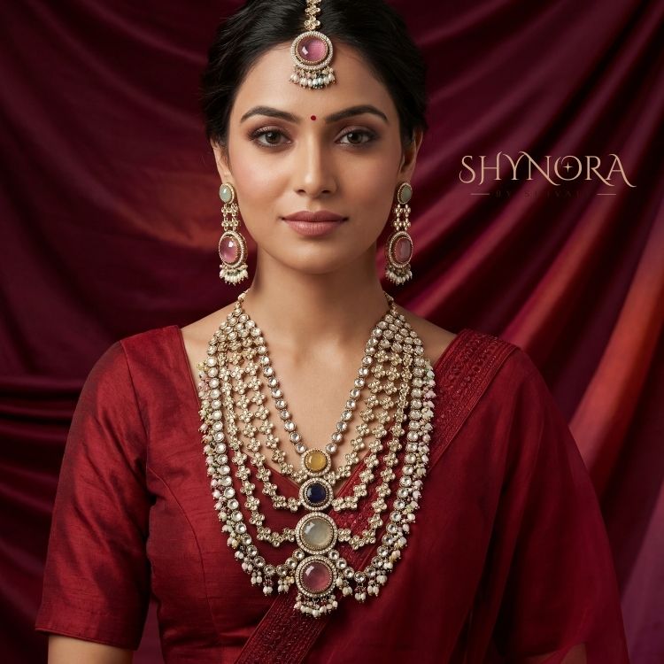 Noor-e-Rang Multi-Layer Kundan Necklace Set