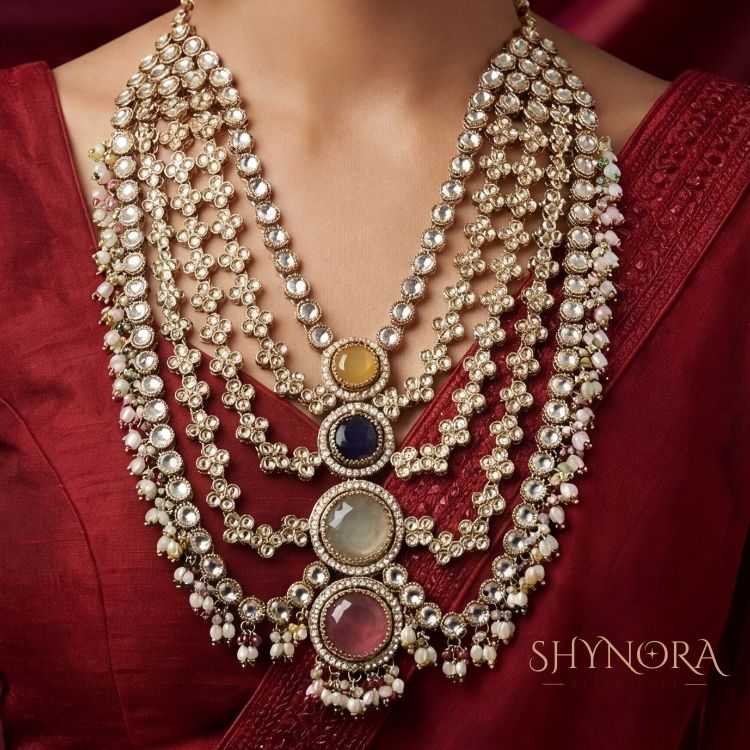 Noor-e-Rang Multi-Layer Kundan Necklace Set