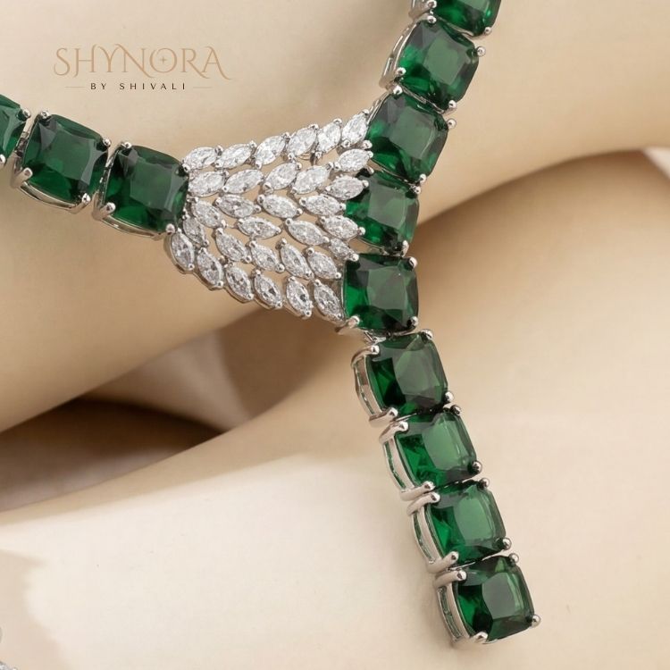 Emerald Grace Drop Necklace Set