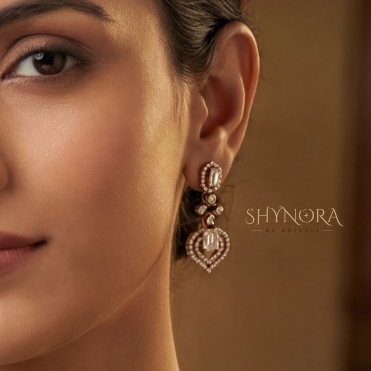 Golden Leaf Y-Drop Necklace Set