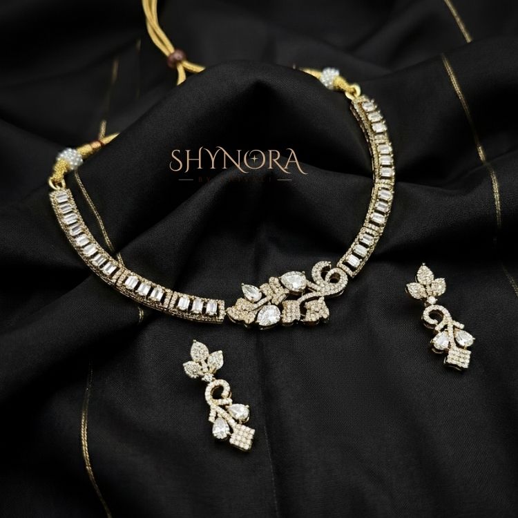Crystal Bloom Choker Necklace Set
