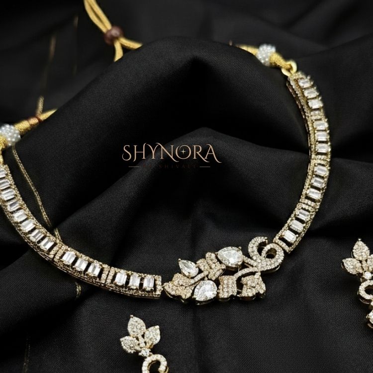 Crystal Bloom Choker Necklace Set
