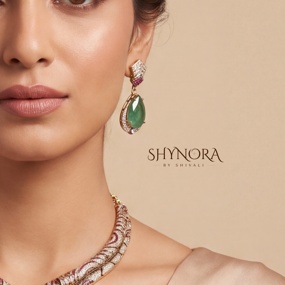 Regal Ruby Mehendi Polish Kundan Necklace Set – Shynora By Shivali