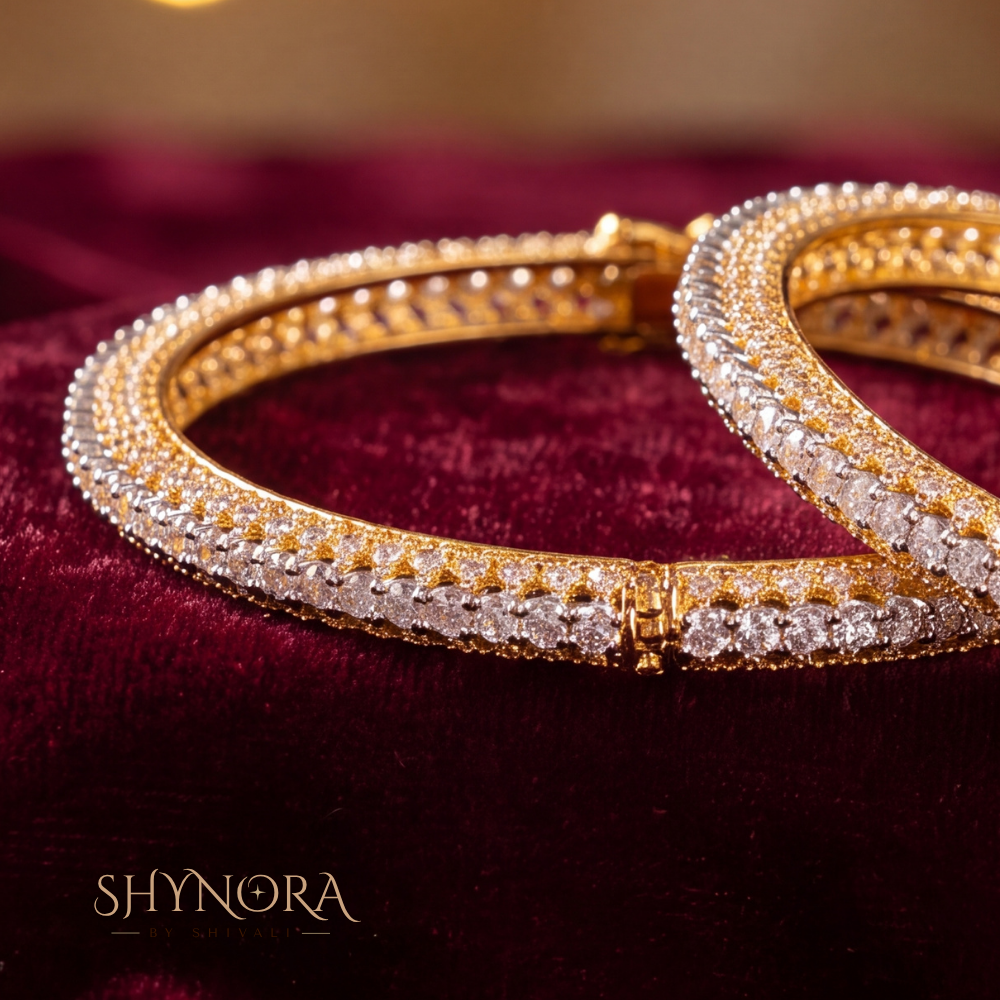 Pave Diamond Stacking Kada (Set of 2) – Shynora By Shivali