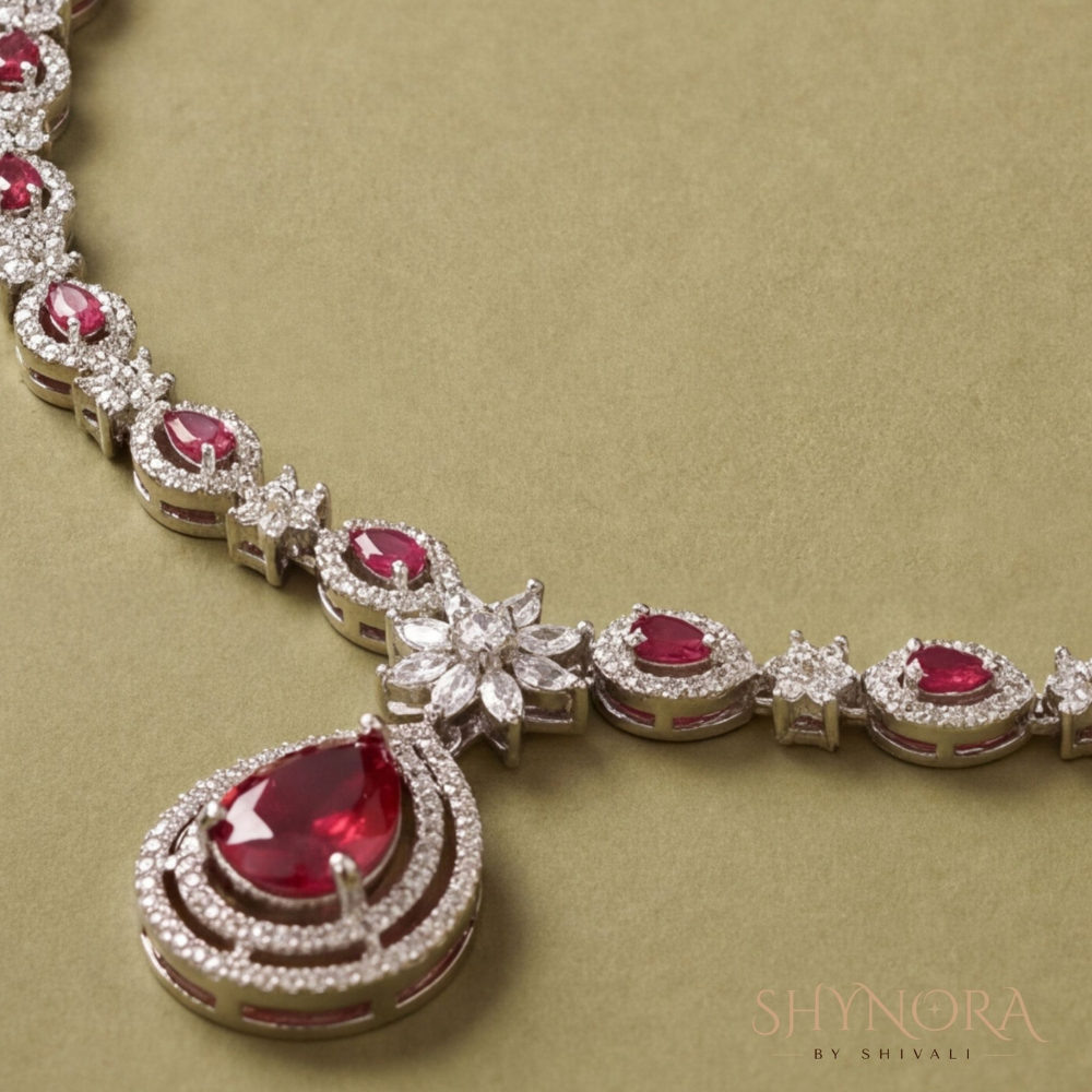 Ruby Floral Link Necklace – Shynora By Shivali