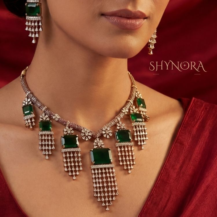 Emerald Royale Cascade Drop Necklace Se