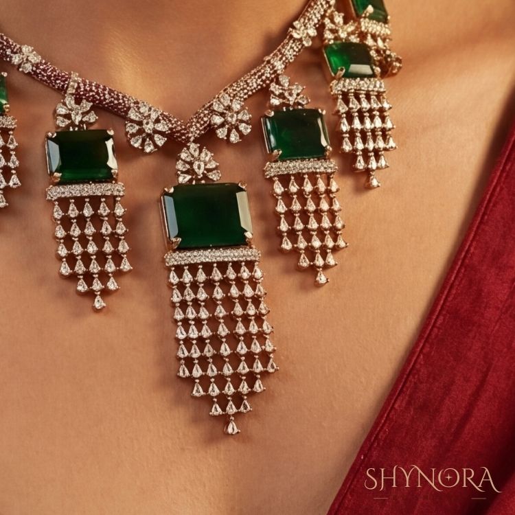 Emerald Royale Cascade Drop Necklace Se